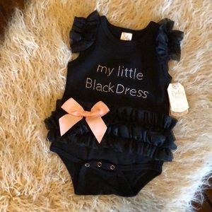 Baby Girl Little Black Dress Onesie::NWT::